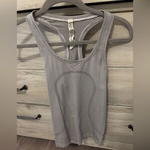 Lululemon Athletica Black and White Striped Tank Top